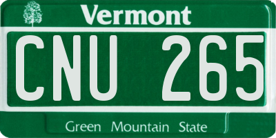 VT license plate CNU265