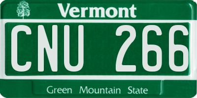 VT license plate CNU266