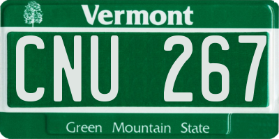 VT license plate CNU267