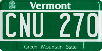 VT license plate CNU270