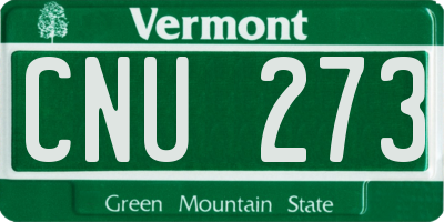 VT license plate CNU273