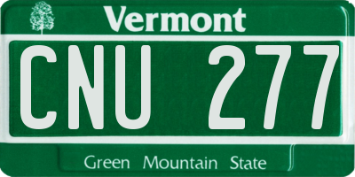 VT license plate CNU277