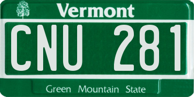 VT license plate CNU281