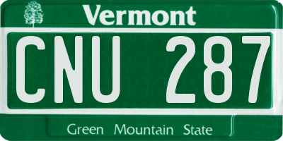 VT license plate CNU287