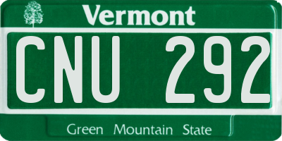 VT license plate CNU292