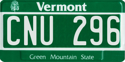 VT license plate CNU296