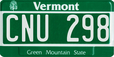 VT license plate CNU298
