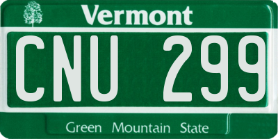 VT license plate CNU299