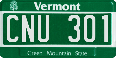 VT license plate CNU301