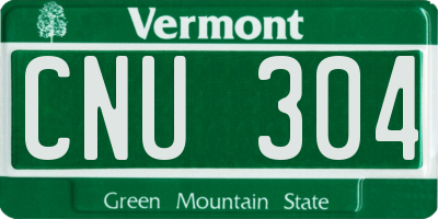 VT license plate CNU304