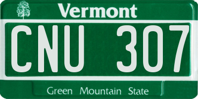 VT license plate CNU307