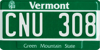 VT license plate CNU308