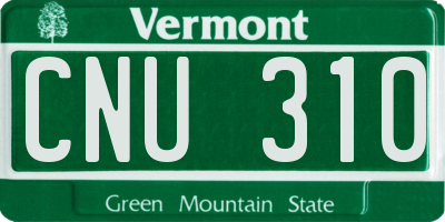 VT license plate CNU310