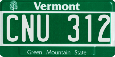 VT license plate CNU312