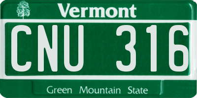 VT license plate CNU316