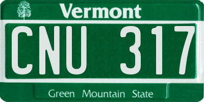 VT license plate CNU317