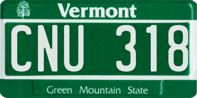 VT license plate CNU318