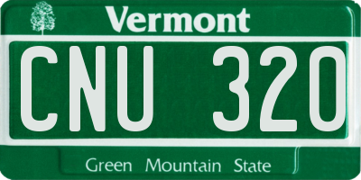 VT license plate CNU320