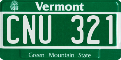 VT license plate CNU321