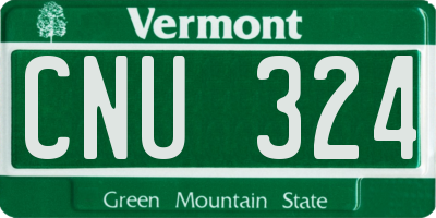 VT license plate CNU324