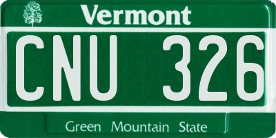 VT license plate CNU326