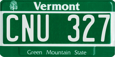 VT license plate CNU327