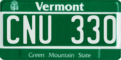 VT license plate CNU330