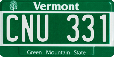 VT license plate CNU331