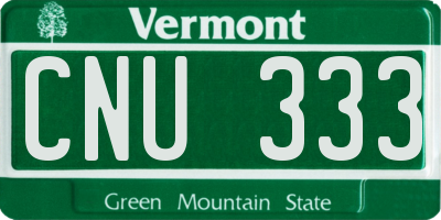 VT license plate CNU333