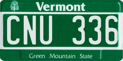 VT license plate CNU336