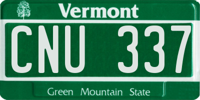 VT license plate CNU337