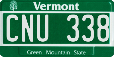 VT license plate CNU338