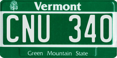 VT license plate CNU340