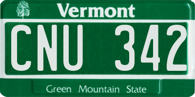 VT license plate CNU342