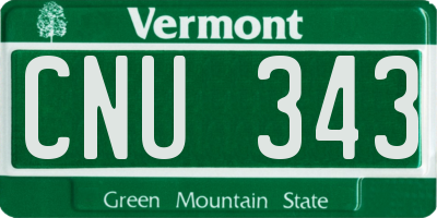 VT license plate CNU343