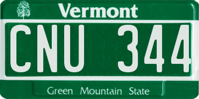 VT license plate CNU344