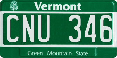VT license plate CNU346