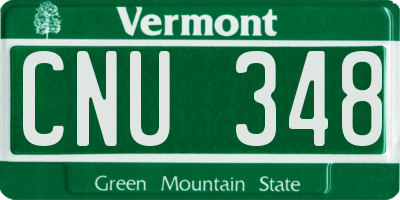 VT license plate CNU348
