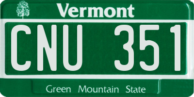 VT license plate CNU351