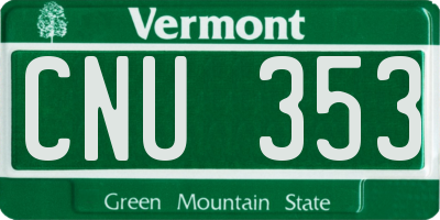 VT license plate CNU353