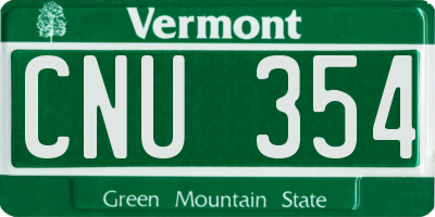 VT license plate CNU354
