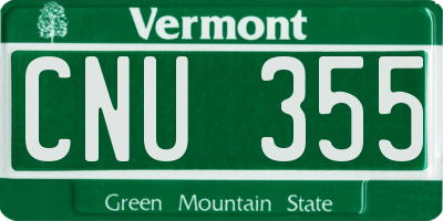 VT license plate CNU355