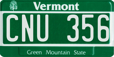 VT license plate CNU356