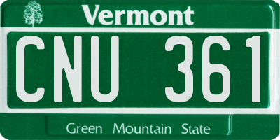VT license plate CNU361
