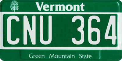 VT license plate CNU364