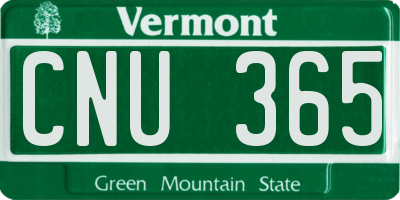 VT license plate CNU365