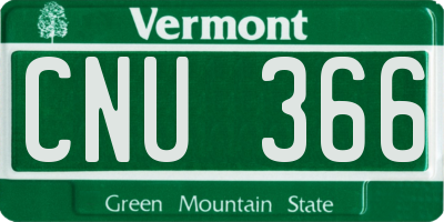 VT license plate CNU366