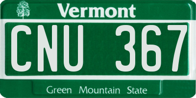 VT license plate CNU367