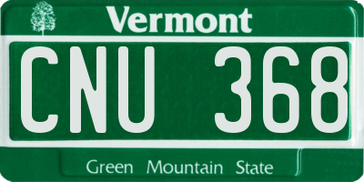 VT license plate CNU368