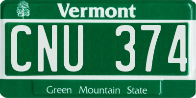VT license plate CNU374
